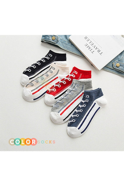 Color Socks 5 Çift Eğlenceli Ayakkabı Desenli Çorap Seti Çok Renkli