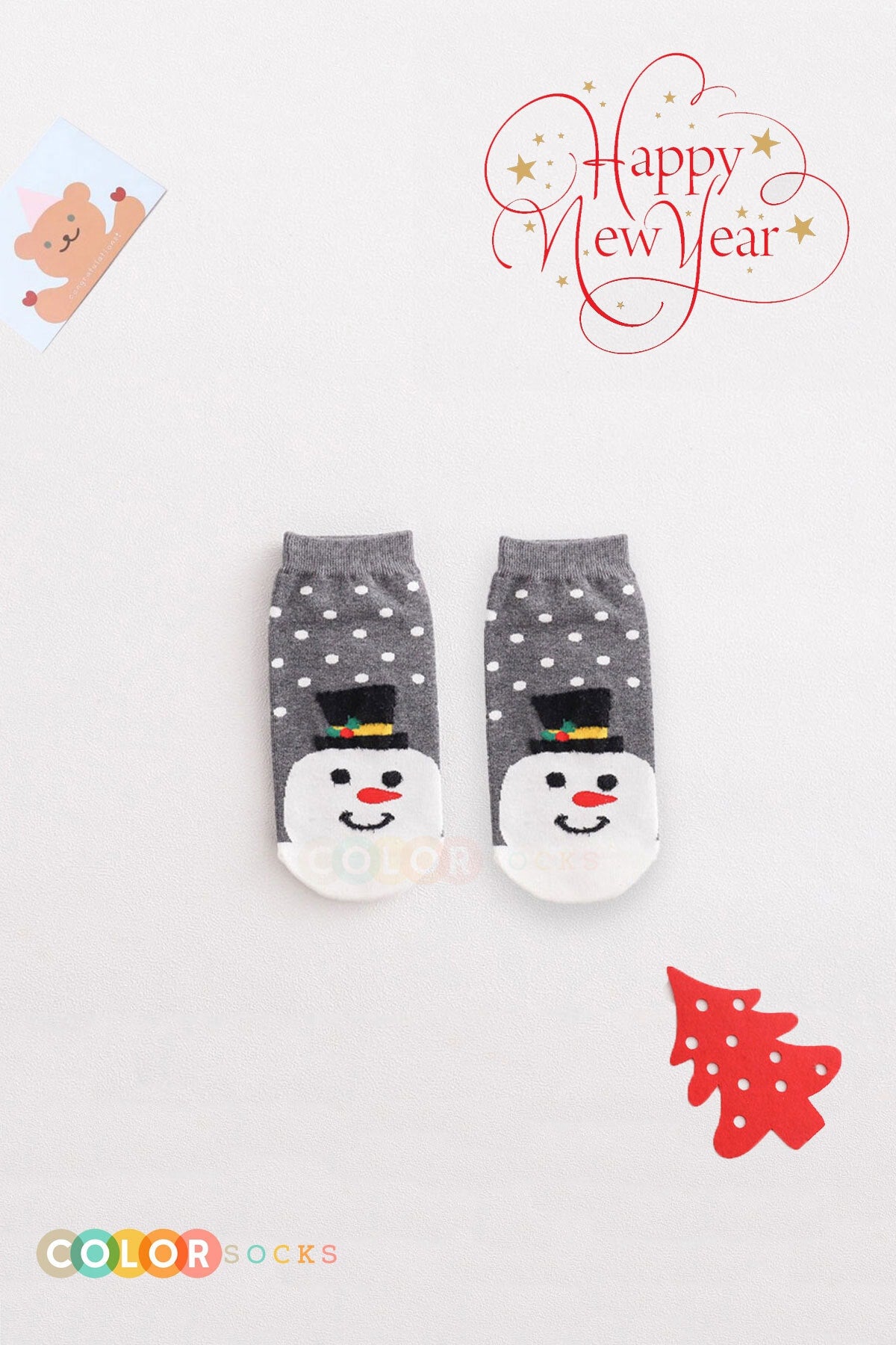 Color Socks 4'lü Yılbaşı Yeni Yıl Desenli Çorap Seti Çok Renkli