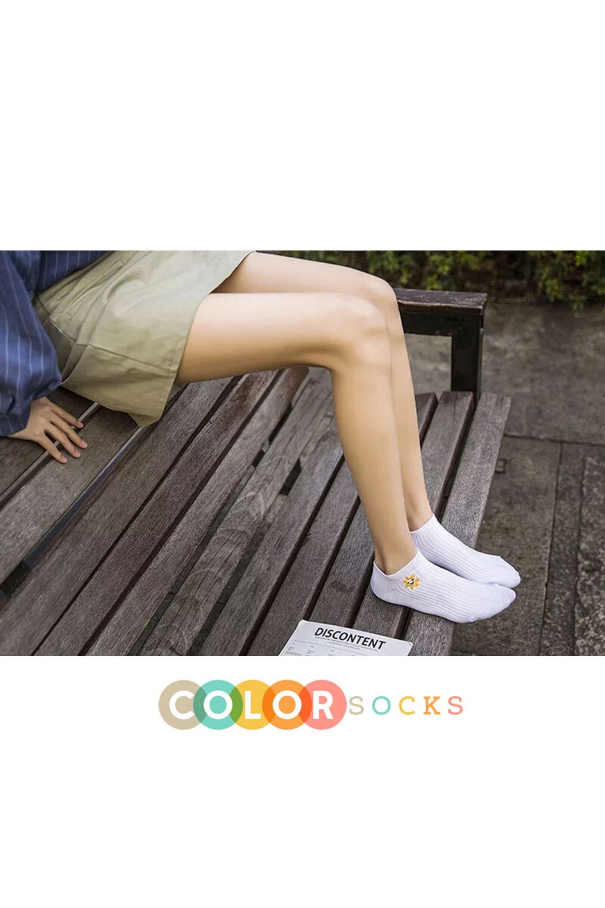 Color Socks 5 Çift Eğlenceli Kadın Çorap Set (COMFORT SOFT) Beyaz