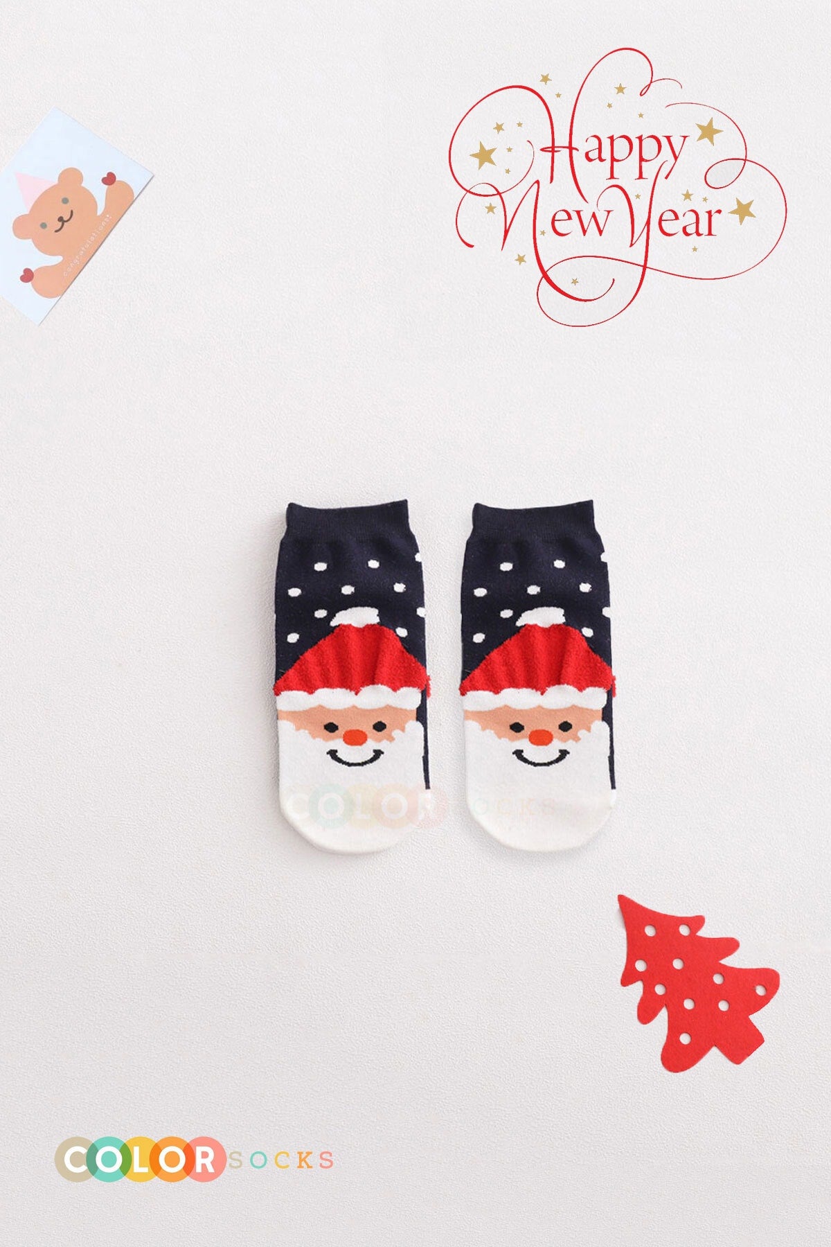 Color Socks 4'lü Yılbaşı Yeni Yıl Desenli Çorap Seti Çok Renkli
