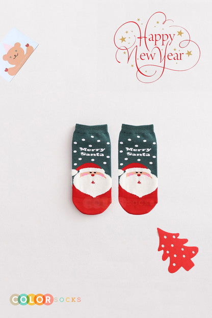 Color Socks 4'lü Yılbaşı Yeni Yıl Desenli Çorap Seti Çok Renkli